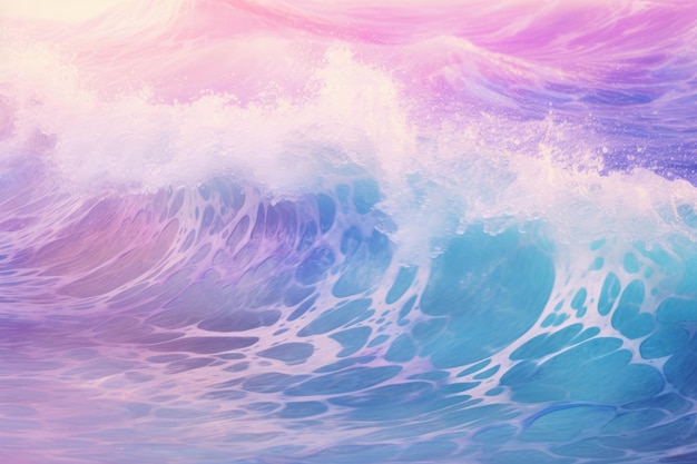 Enchanting ocean waves sparkling pastel image background