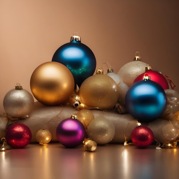 Premium AI Image  Enchanting Ornaments Extravaganza Christmas Balls Wallpaper