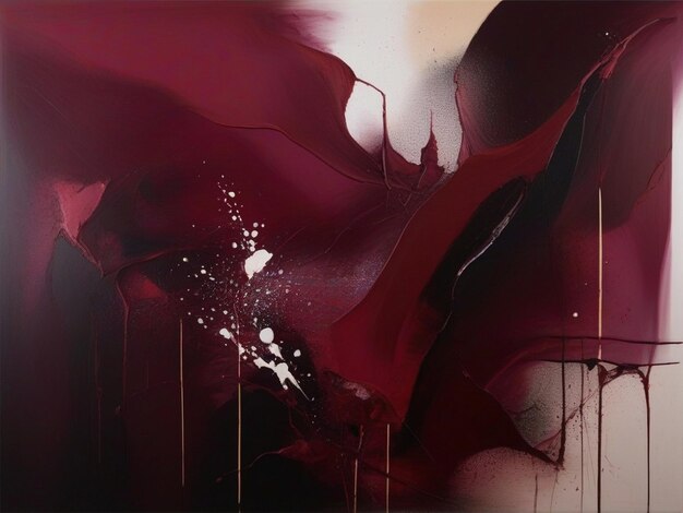 an enchanting painting in rich shades of deep burgundy