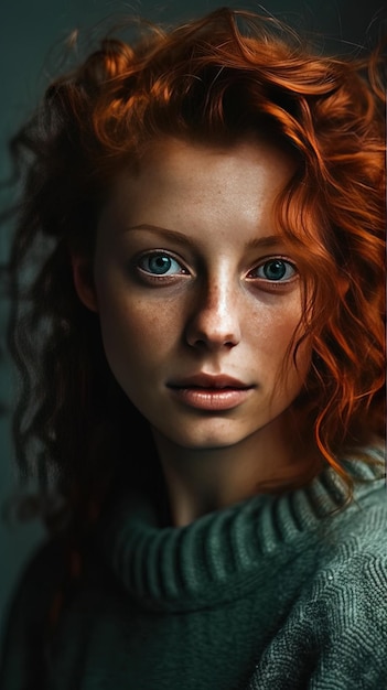 Enchanting Red Curls Portrait of a Captivating Girl