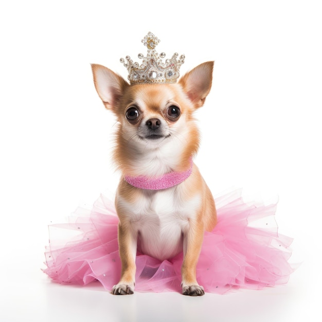 The Enchanting Reign of the Adorable Chihuahua A Royal Pooch in a Pink Tutu