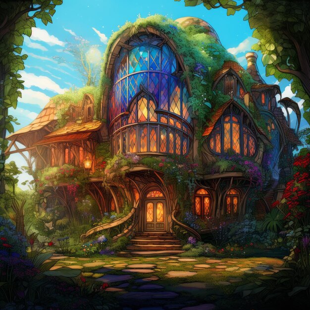Enchanting Retreat Een grillig huisje in Ghibli-stijl Het verkennen van de overgroeide tuin en Three F
