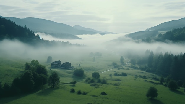 Enchanting Romanian Misty Landscape