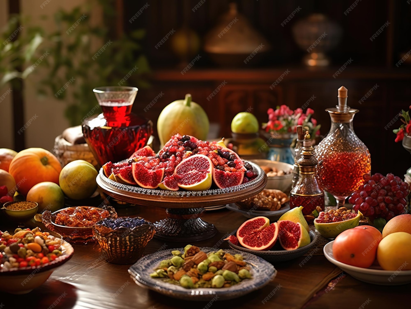 Premium AI Image Enchanting Shabe Yalda Celebration Photos and Yalda Night Aesthetics