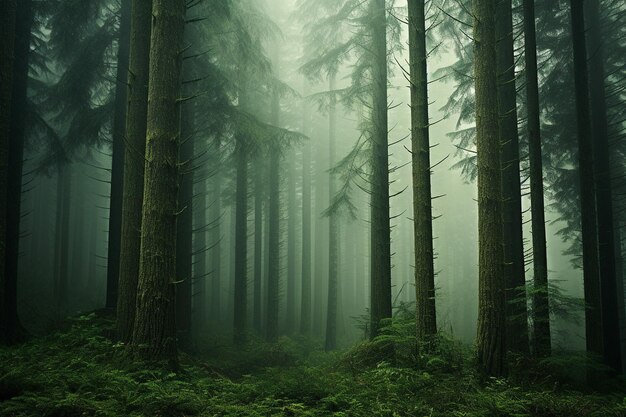 Enchanting snowcovered forest in the depths of winter