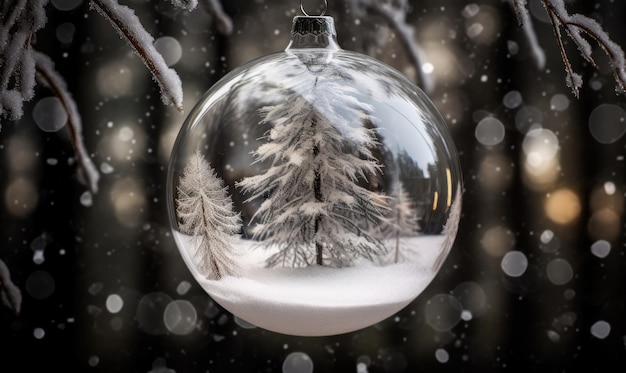 Enchanting snowcovered world in a glass sphere Creating using generative AI tools