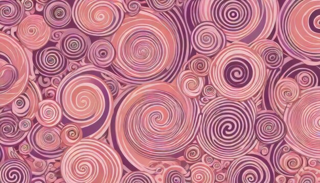 Enchanting Spiral Symphony Hypnotic salmon pink plum and thistle blend in captivating abstract wa