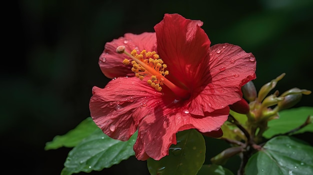 Enchanting Swamp Hibiscus Hibiscus Coccineus Blossoms in a Serene Wetland Setting