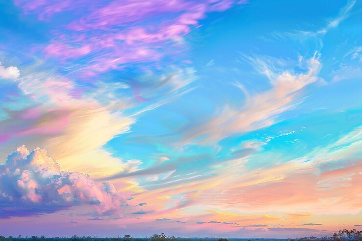 Photo enchanting twilight tranquility the evening sky