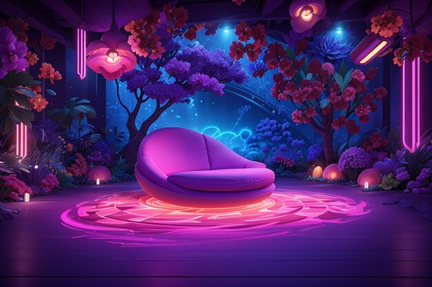 Enchanting uv illumination crafting a versatile and mesmerizing digital backdrop for creative projects