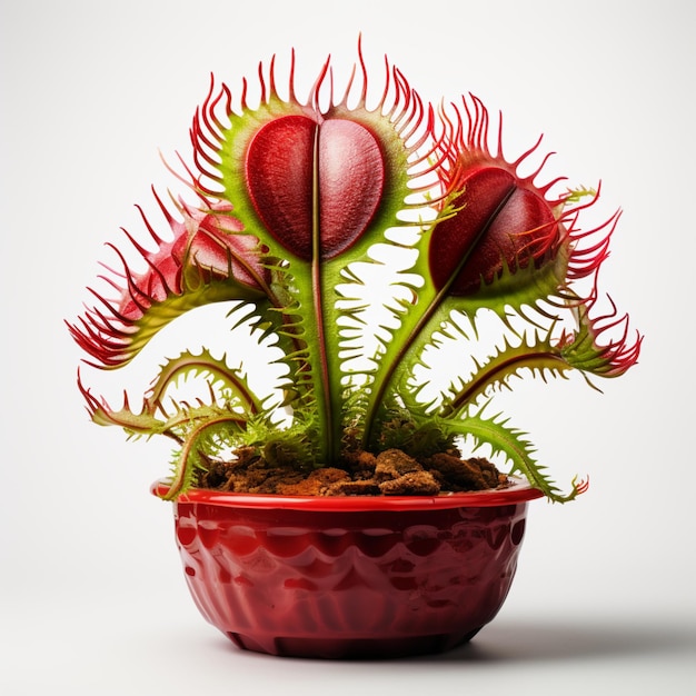 enchanting venus flytrap on white background