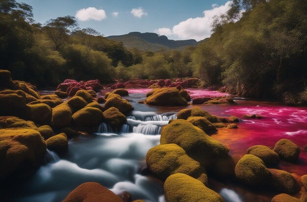 an enchanting view of the cao cristales river known as the river of five colors