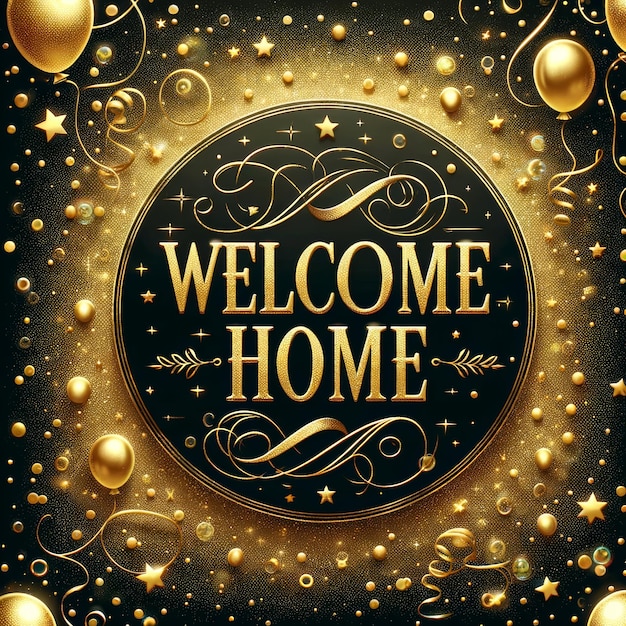 Enchanting Welcome Home with Golden Stars and Ornaments