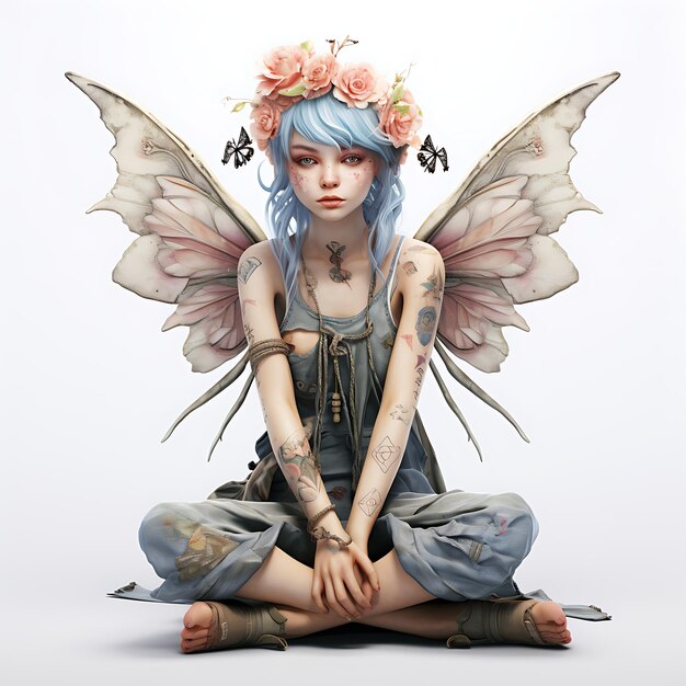 Photo enchanting wings exploring the beauty of realistic winged characters in a fantasy world