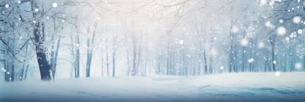 아름다운 흐릿 한 배경 을 가진 매혹적 인 겨울 숲