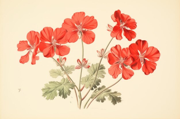 The Enchanting World of Geranium Sauvage A Stunning Illustration from La Plante et ses Applications