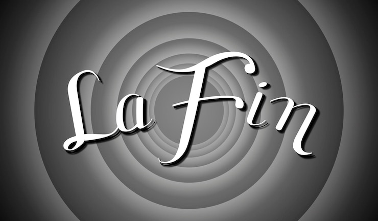Photo the end in french classic movie screen