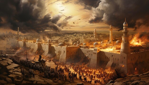 写真 エルサレム 戦争の終わり エルシャレムは軍隊に囲まれた