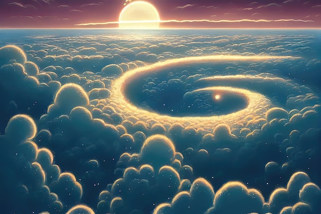 Конец света в стиле Ghibli Art Style Concept Illustration