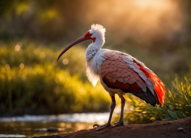 Endangered Crested Ibis Nipponia nippon endangered species