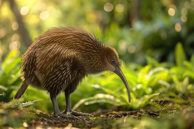 絶滅の危機にしているニュージーランドのキウイ鳥
