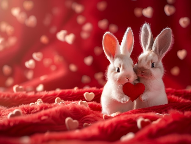 ending warm wishes for Valentines Day with a charming greeting card featuring a cute bunny