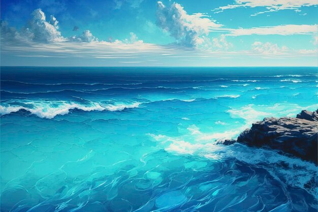 Photo endless blue sea, beautiful