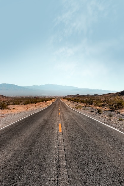 Endless expanse . Road in the Death Valley National Park, Nevada USA