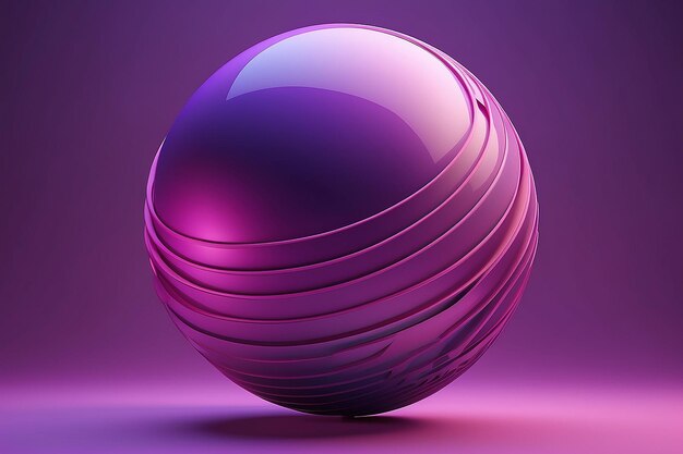 Endless loop abstract 3d illustration of pink sphere with geometric shapes