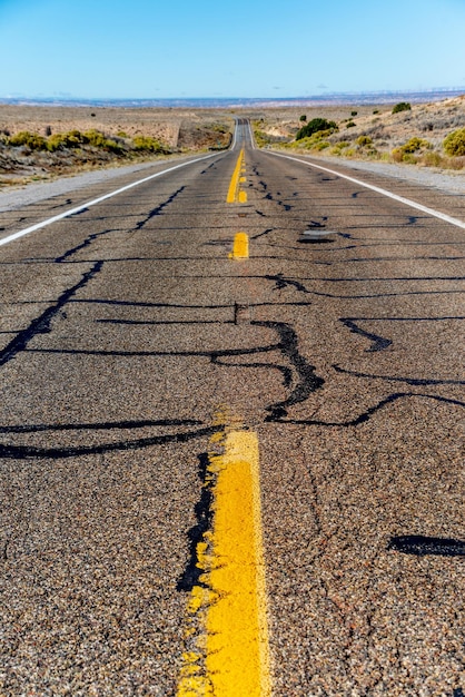 Photo endless road in the desert