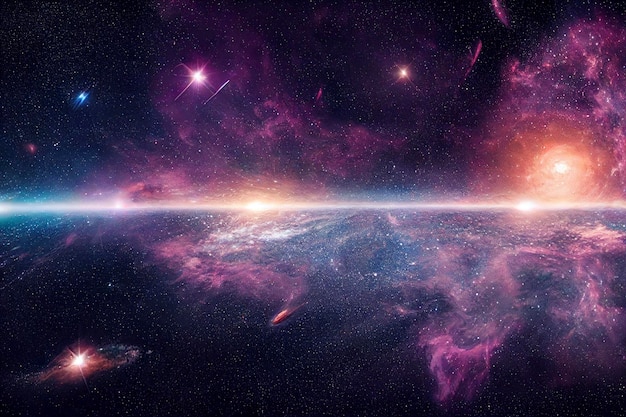 Endless universe with stars and galaxies in outer space Cosmos art CGI