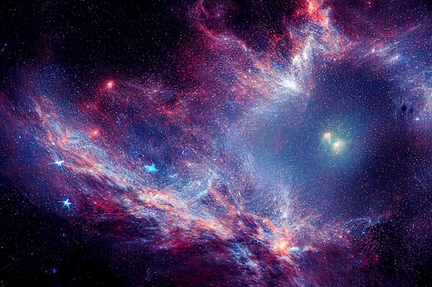 Endless universe with stars and galaxies in outer space Cosmos art CGI