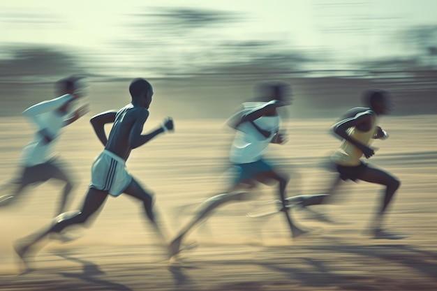 Photo endurance challenge runners racing into the distance