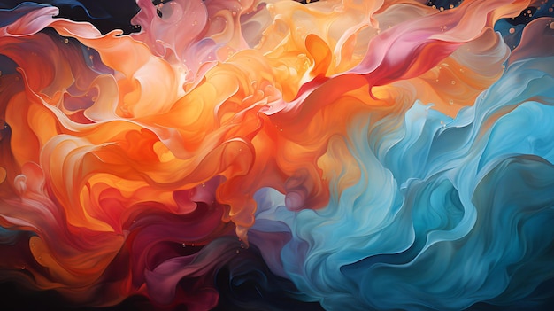 energetic abstract colorful paint splashes