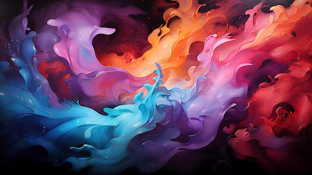 energetic abstract colorful paint splashes