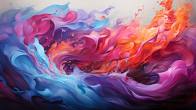 energetic abstract colorful paint splashes