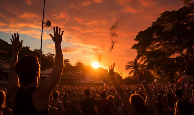 Energetic Crowd at Music Festival