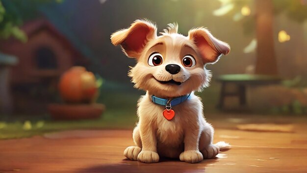 Photo energetic dog cartoon character