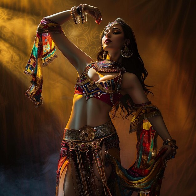 사진 에너지 넘치는 이집트 배 댄스 공연