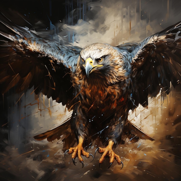 An energetic and majestic falcon art generative ai