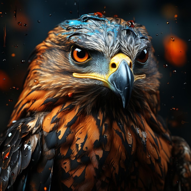 An energetic and majestic falcon art generative ai