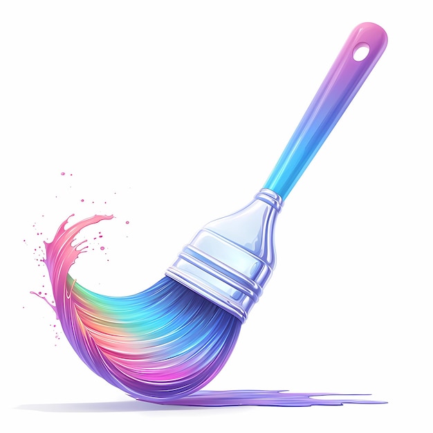 Energetic Rainbow Paintbrush Icon Vivid and Dynamic