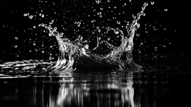 Energetic splash of water in motion