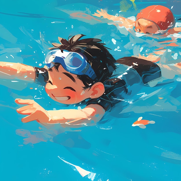 Energetic Swimmer with a Smile