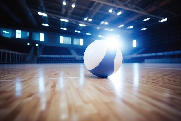 Energetic Volleyball Action Under Stadium Lights