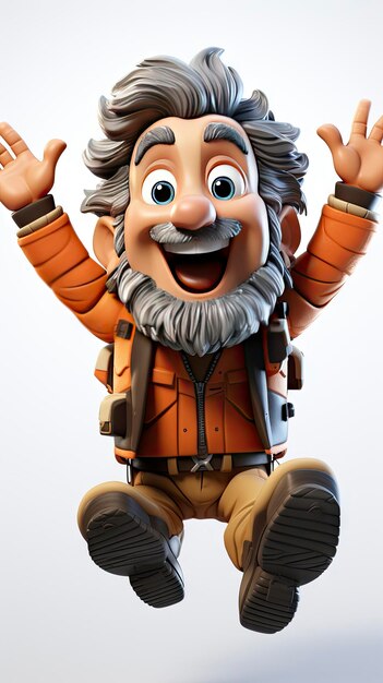 Photo energetic young explorer a vibrant 3d character ready for adventure in full gear with a beaming smile