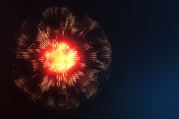 Energie abstract molecuul binnen de planeet aarde