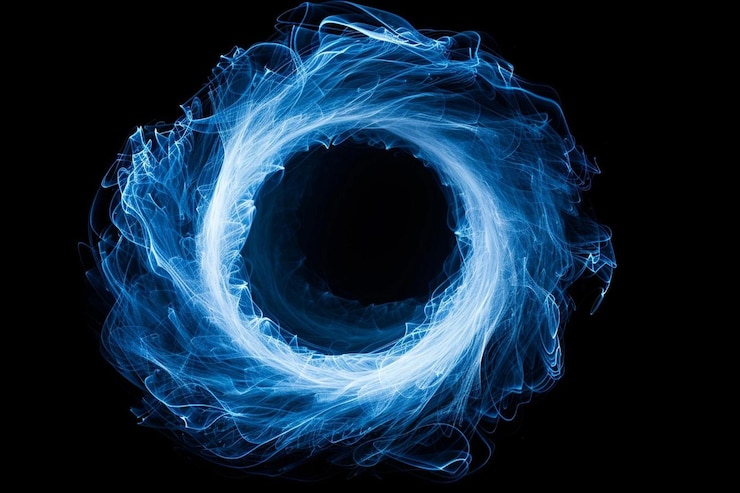 Foto energie cirkel op een zwarte achtergrond