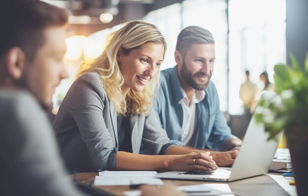 Energische collega's werken samen in een dynamisch kantoor