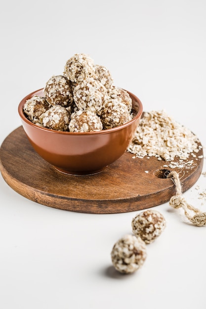 Energy balls of nuts oats and dates